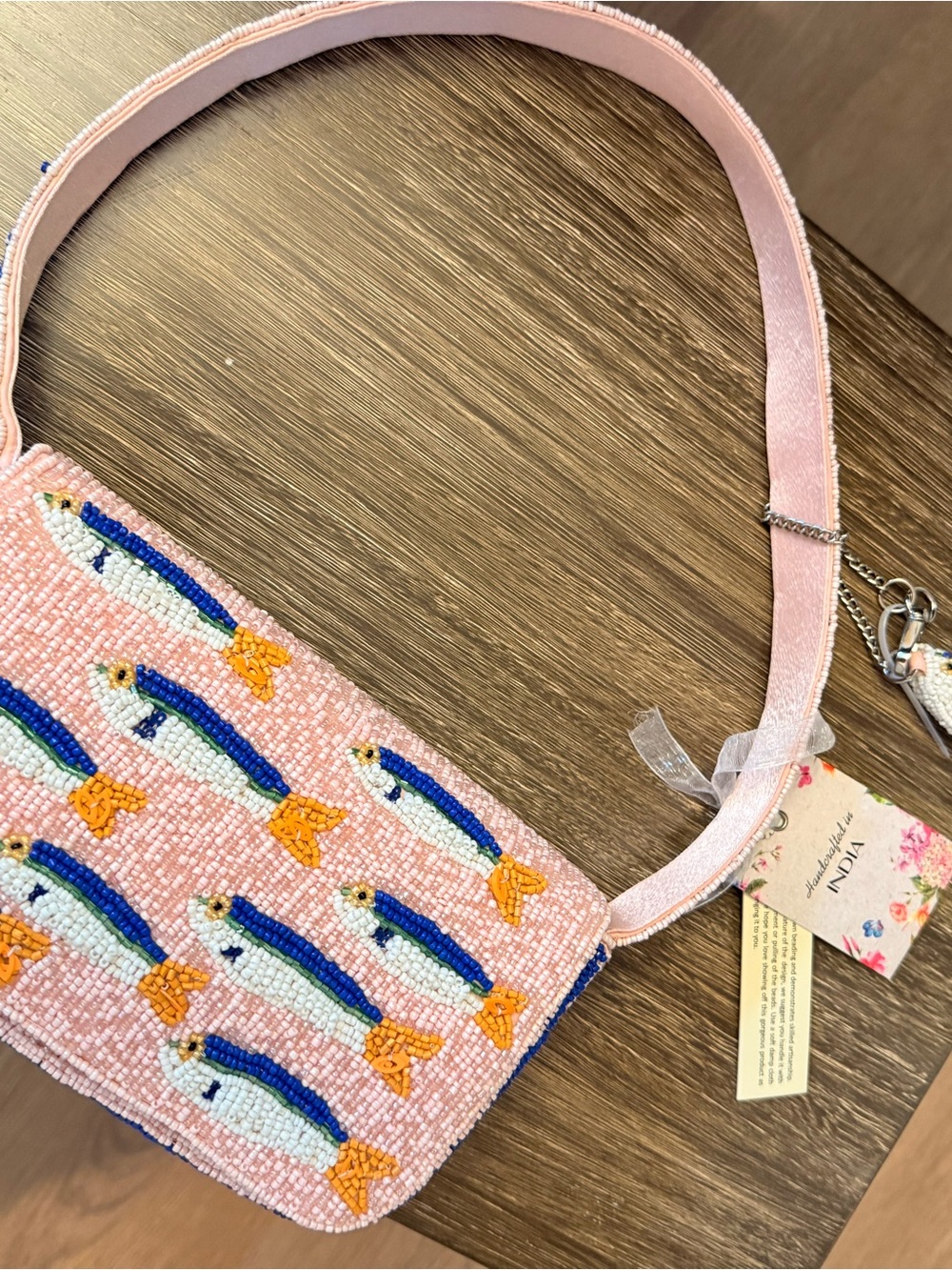 T.J.Maxx Pink Beaded Sardine Shoulder Bag - Picture 3 of 6
